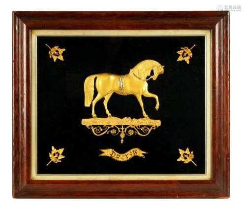 A 19TH CENTURY FRENCH GILT-BRONZE HANGING WALL PLAQUE
