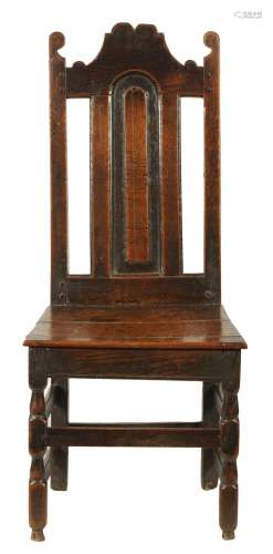 A LATE 17TH CENTURY JOINED OAK SIDE CHAIR