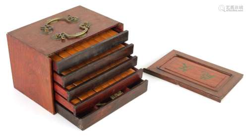A CHINESE CASED MAHJONG SET