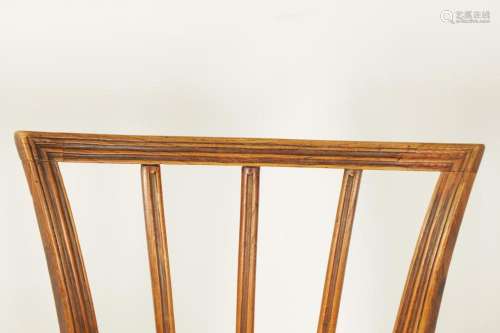 A SET OF SEVEN 19TH CENTURY COUNTRY ELM DINING CHAIRS