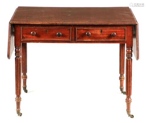 A GEORGE III MAHOGANY AND ROSEWOOD CROSSBANDED SOFA TABLE