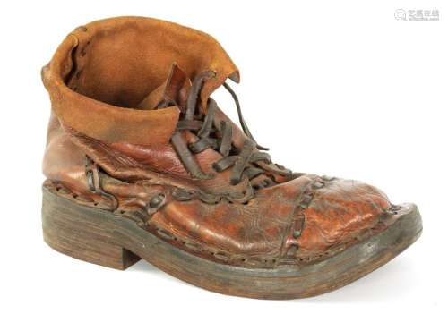 A 19TH CENTURY GIANT SIZE LEATHER COBLERÕS ADVERTISING BOOT