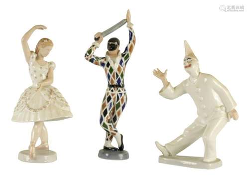 THREE COPENHAGEN PORCELAIN BING AND GRONDAHL FIGURES