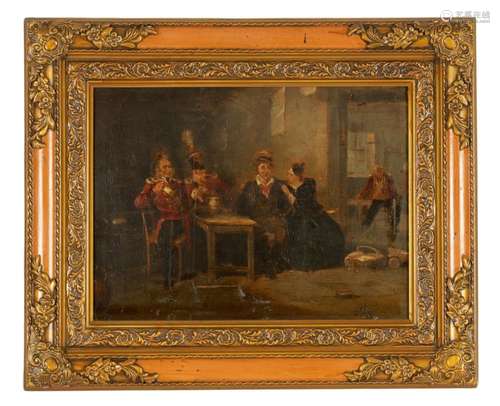 ORLANDO NORIE (1832-1901) A 19TH CENTURY OIL ON PANEL MILITA...