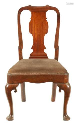 A GEORGE I WALNUT SINGLE SIDE CHAIR