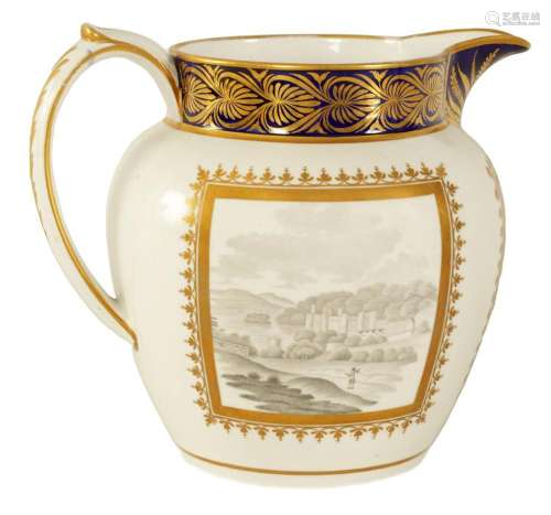 A GOOD EARLY 19TH CENTURY SPODE JUG OF LARGE SIZE