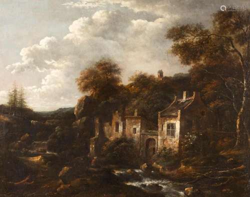 ROELOF JANSZ. VAN VRIES BEWALDETE LANDSCHAFT MIT ANGLERN AM ...