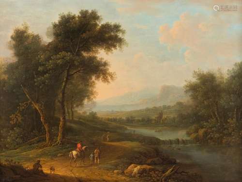 CHRISTIAN GEORG SCHÜTZ (ATTR.) WEITE FLUSSLANDSCHAFT MIT REI...