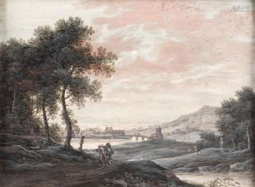 JOHANN CHRISTOPH DIETZSCH (ATTR.) HÜGELIGE FLUSSLANDSCHAFT M...