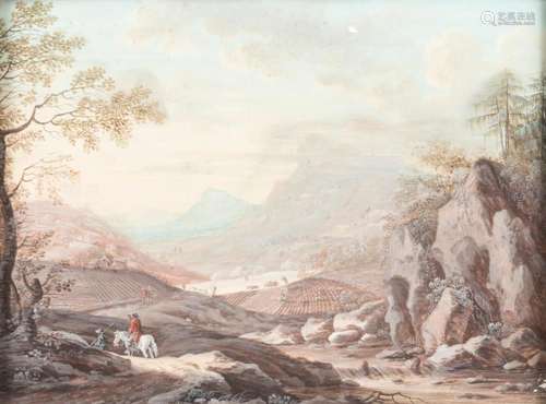 JOHANN CHRISTOPH DIETZSCH (ATTR.) GEBIRGIGE LANDSCHAFT MIT B...