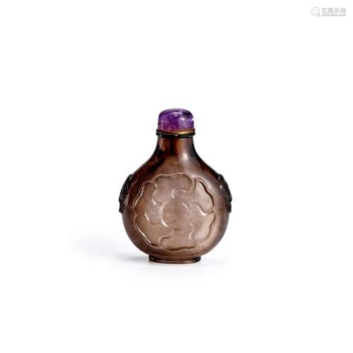 A SMOKY CRYSTAL SNUFF BOTTLE Probably imperial, 1750-1820