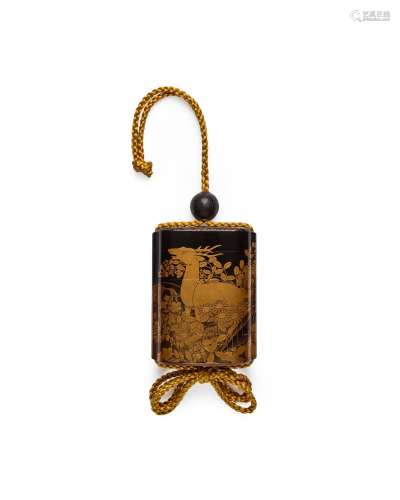 A LACQUER FOUR-CASE INR&#332; Edo period (1615-1868), 19...