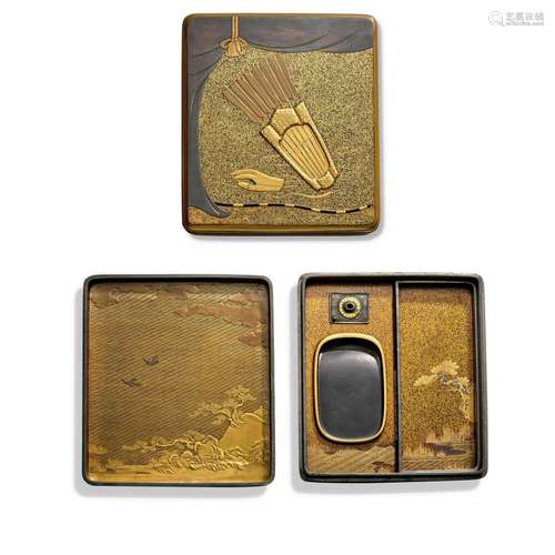 A GOLD-LACQUER WRITING BOX Edo period (1615-1868), 18th cent...