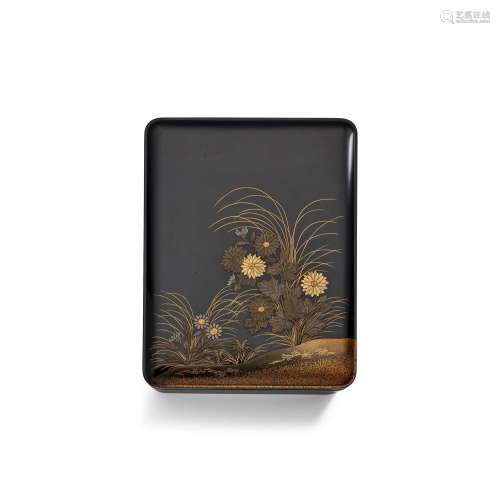 A BLACK-LACQUER ACCESSORY BOX Meiji (1868-1912) or Taisho (1...