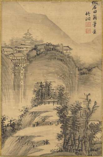 NAKABAYASHI CHIKUT&#332; (1776-1853) Landscape Edo perio...