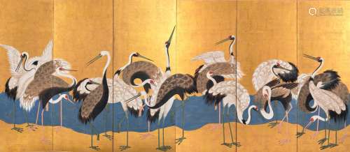 ANONYMOUS (18TH-19TH CENTURY) Flock of Cranes Edo period (16...