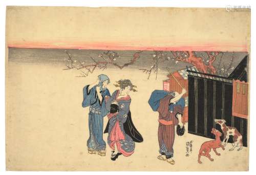 UTAGAWA KUNISADA I (TOYOKUNI III, 1786-1864) Two Woodblock P...