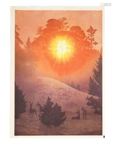 YOSHIDA T&#332;SHI (1911-1995) Mendocino, Sunrise Showa ...