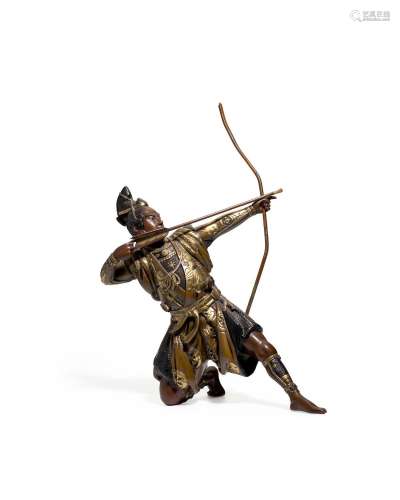 HIDEMASA (ACTIVE LATE 19TH CENTURY) A Gilt-Bronze Model of a...