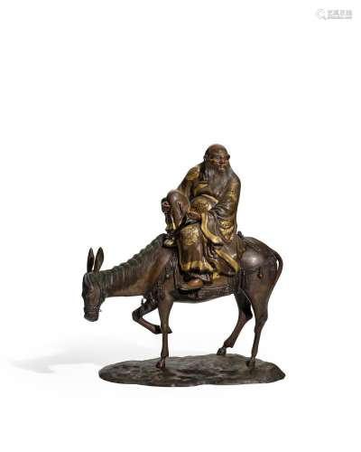 ANONYMOUS (19TH CENTURY) A Parcel-gilt Bronze Model of Su Sh...
