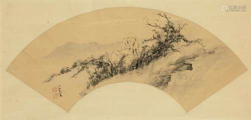 KIM EUN-HO (YIDANG 1892-1979) A Fan Painting20th century