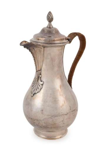 A Georgian sterling silver coffee pot, hallmarked "C.W....