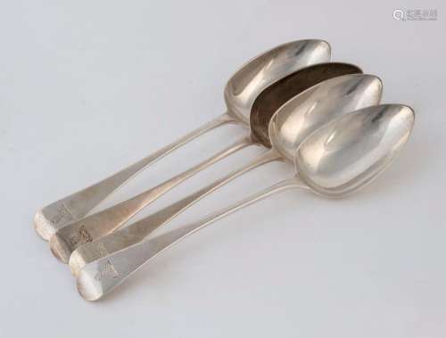Set of four Georgian sterling silver tablespoons, made in Lo...