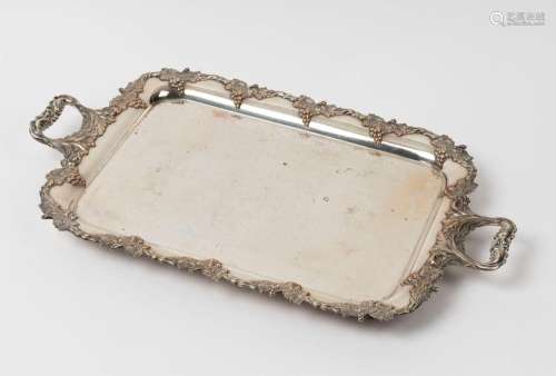 An antique English Sheffield plate serving tray, 19th centur...