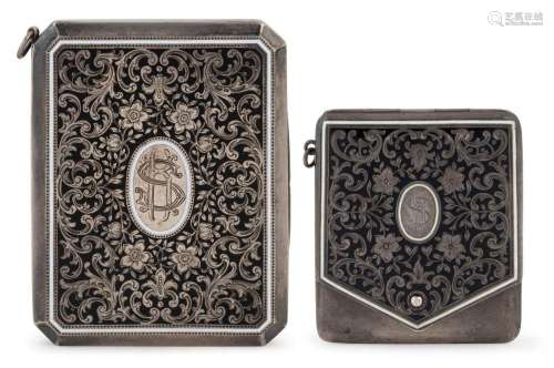A Northern European pair of silver and enamel cases, both ma...