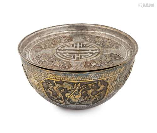 Antique Vietnamese silver finished presentation bowl, Northe...