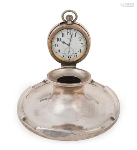 ASPREY of London sterling silver table clock in the form of ...