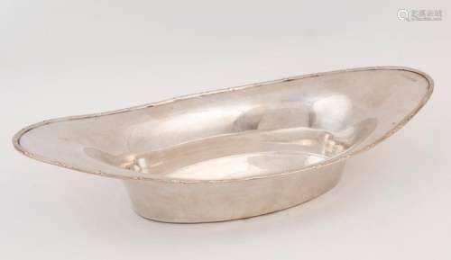 An English sterling silver oval serving bowl by Herbert Edwa...