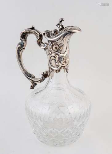 WHITEHILL English claret jug with silver plated mount, 20th ...