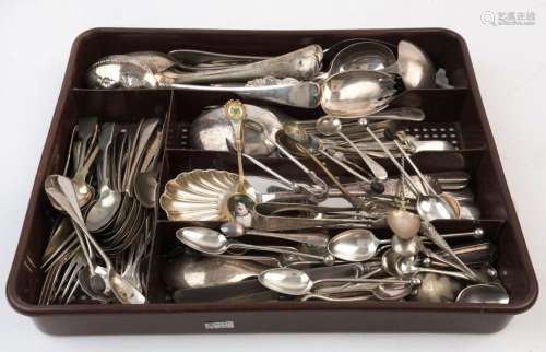 Assorted antique silver plated cutlery, 19th and 20th centur...