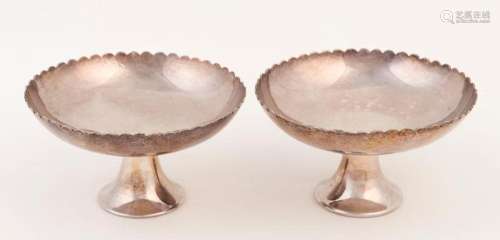 A pair of silver plated bonbon dishes by William R. Shirtcli...