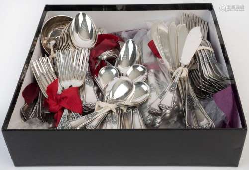 German silver cutlery by BRUCKMANN, setting for twelve with ...