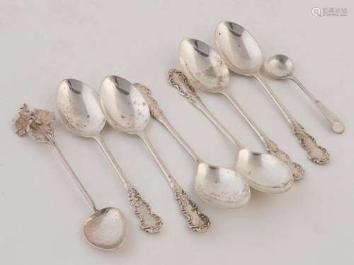 An Australian silver teaspoon, a sterling silver condiment s...