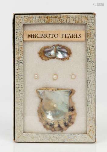 MIKIMOTO PEARLS vintage boxed display, mid 20th century, the...