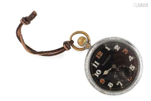 JAEGER-LECOULTRE WW1 period pocket watch with black dial and...