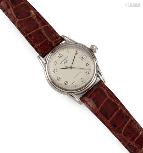 LONGINES stainless steel cased vintage wristwatch, automatic...