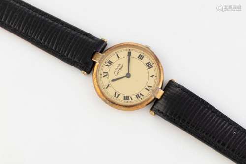 CARTIER dress watch with quartz movement, circular dial with...