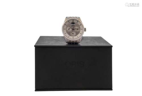 ORIS chronograph automatic skeleton back wristwatch, silver ...