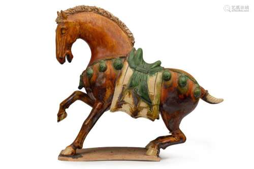 A Sancai glazed pottery horse statue, Tang Dynasty style, 19...