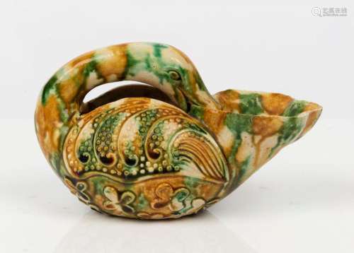 A Tang style Mandarin duck water pourer, Ming Dynasty, 16th/...