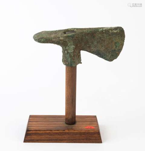 A Bactrian bronze axe head, circa 2nd to 1st Millennium B.C....