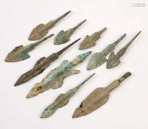 A group of ten Western Asiatic bronze arrowheads, circa 1st ...