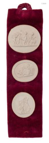 Three antique Italian Grand Tour ceramic medallions, 19th ce...