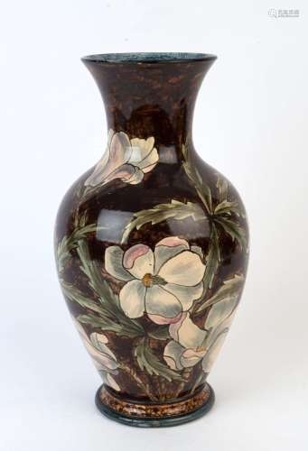 DOULTON LAMBETH art pottery vase decorated with magnolias, 1...
