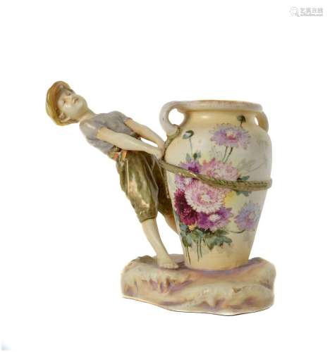 AMPHORA Austrian figured porcelain vase, circa 1900, impress...