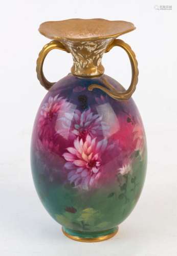 DOULTON BURSLEM hand-painted floral porcelain vase by C. JAC...